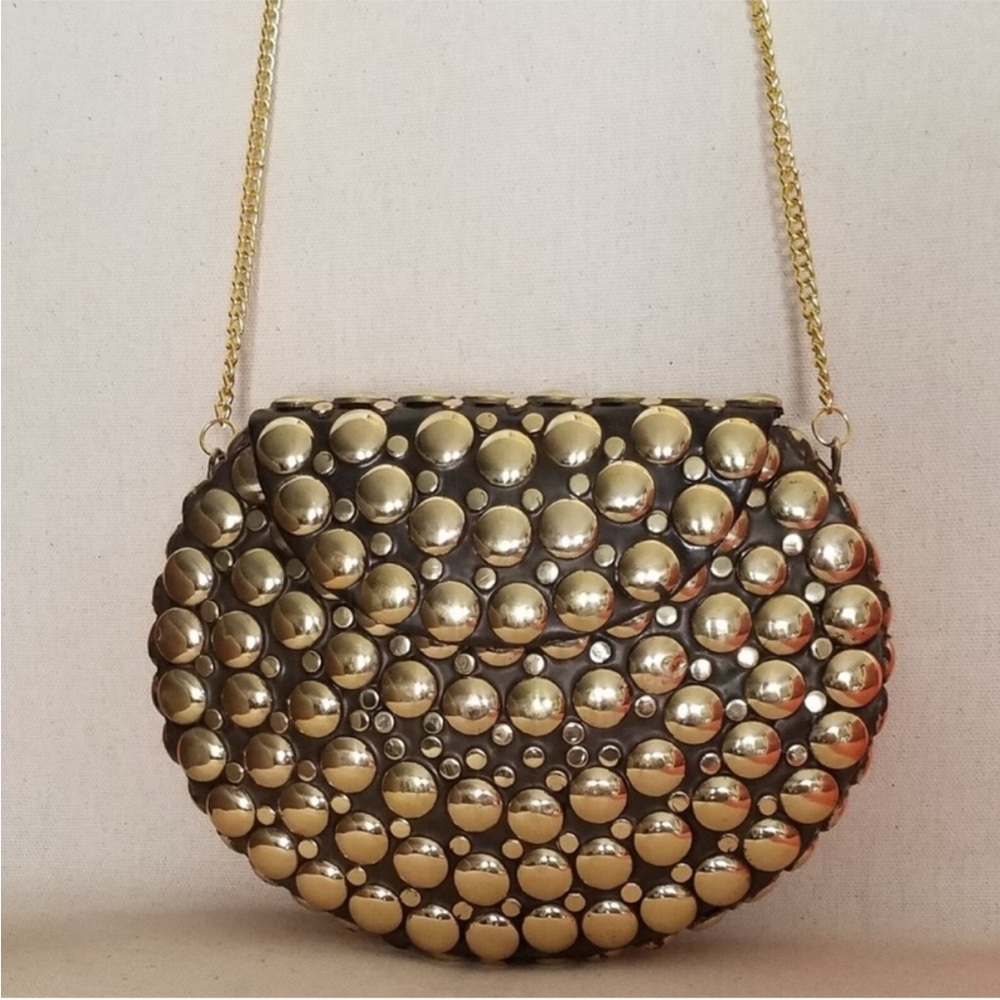 RAMLA Gold Studded Rockstar Crossbody Bag Chain Strap NWOT